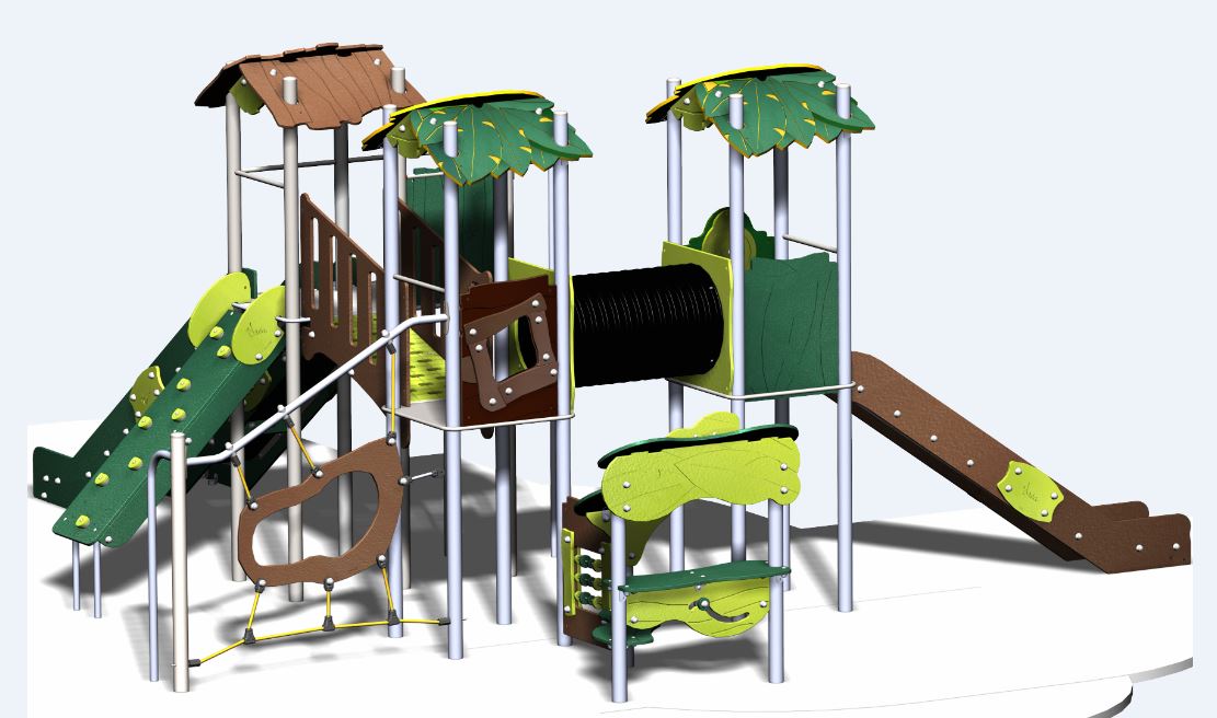 Structure de jeux combinées inox 3 tours - Gamme Ama'Zone - AMA31511I - Créa Équipements_0