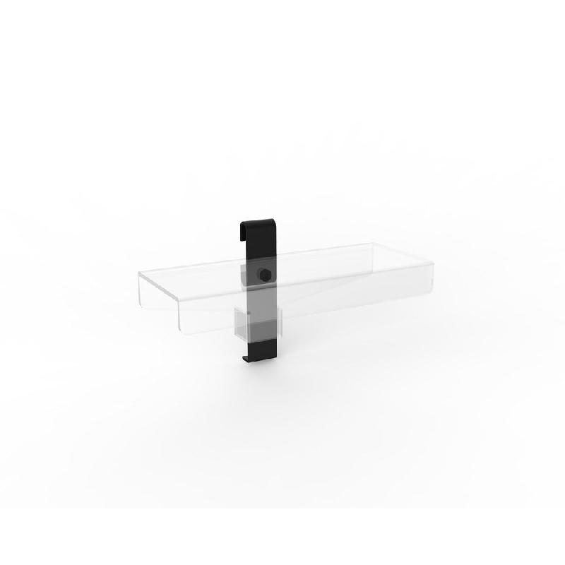 Support lunettes plexi transparent accroche noire L 20 x p 11.2 x h 11.1 cm_0