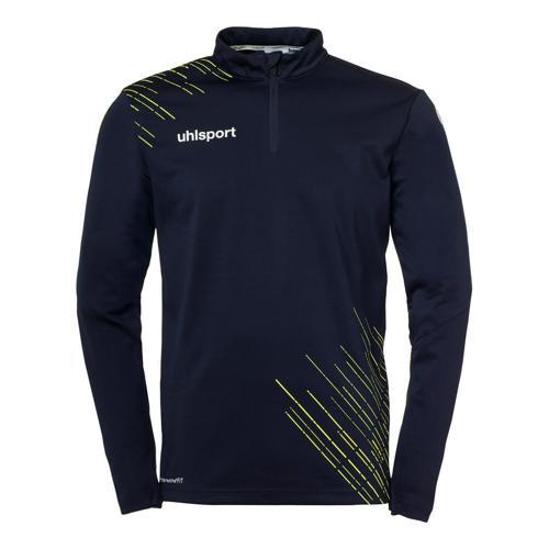 SWEAT 1/4 ZIPPÉ ENFANT - UHLSPORT - SCORE 26 BLEU MARINE/JAUNE FLUO