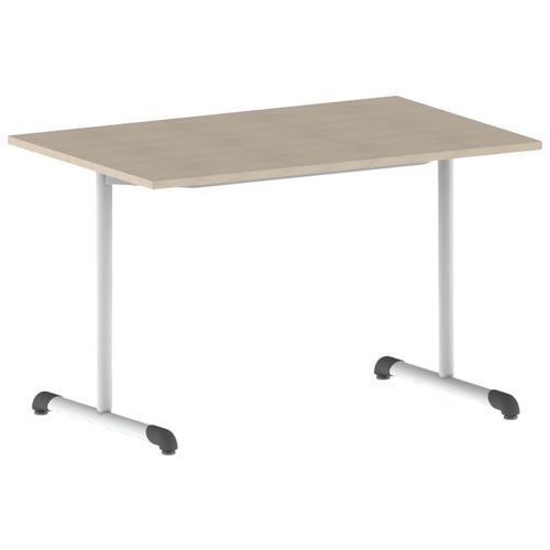 TABLE BANDANA 120 X 80 CM FIXE T6 STRAT ÉRABLE BLANC 9016 - MOBIDECOR