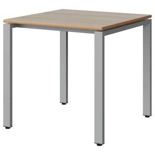 TABLE MALIBU 80X80 T6 SOUDÉ STR ALAI ACACIA/GRIS 9006 - MANUTAN EXPERT