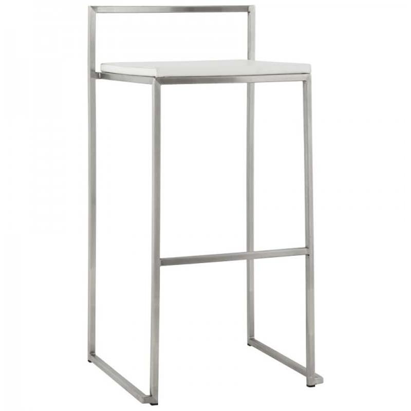 Tabouret de bar Karl - 87 cm - Blanc - Paris Prix - Empilable - Structure Métal - Charge 120 kg_0