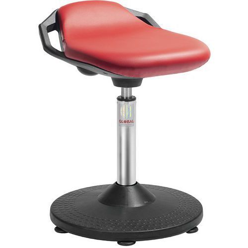 TABOURET TRUMPET SPACE - IMITATION CUIR - MEDIUM - ROUGE - GLOBAL PROFESSIONAL SEATING