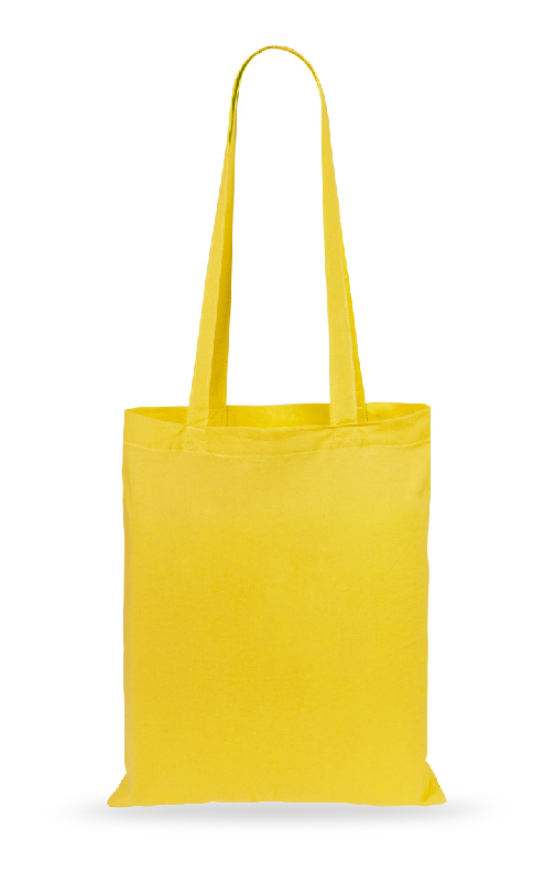 Tote bag publicitaire coloré - 100% coton - 140 g/m² - anses longues - couleur jaune_0
