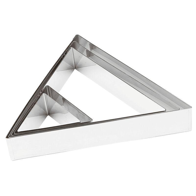 TRIANGLE À PÂTISSERIE INOX - CÔTÉ  20 CM X H 4.5 CM - À L'UNITÉ - PADERNO - PÂTISSERIE
