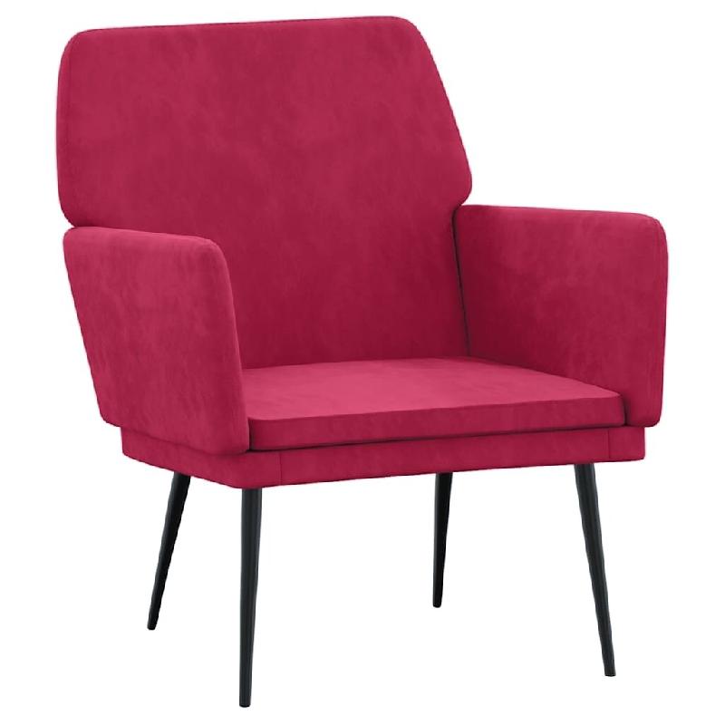VidaXL Fauteuil Rouge bordeaux 62x79x79 cm Velours Modèle Vega Frame Pro - 351376_0