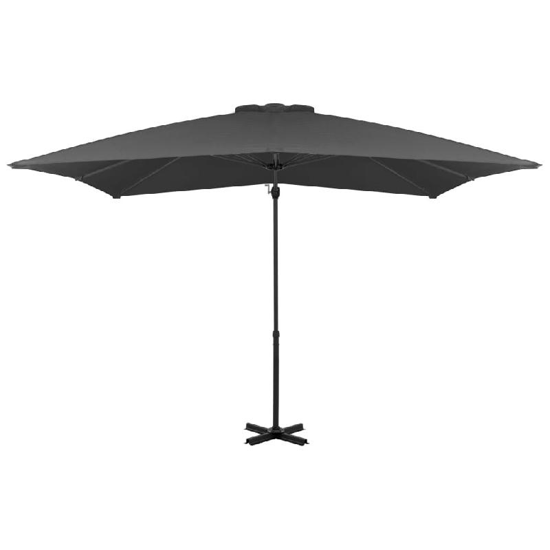 VidaXL Parasol de jardin en porte-à-faux et poteau en aluminium Modèle Atlas Évasion Élite - noir 44618_0