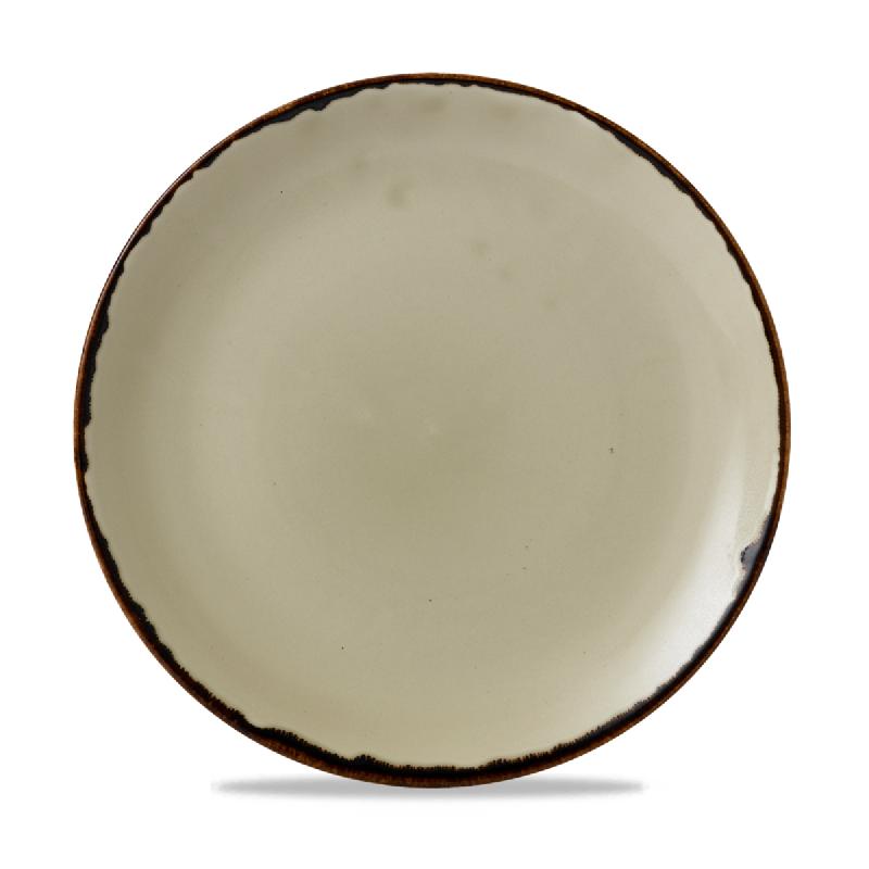 ASSIETTE COUPE PLATE ROND BEIGE PORCELAINE Ø 26 CM HARVEST DUDSON