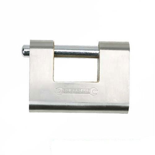 Cadenas blindé monobloc 80 mm Silverline 380651 - acier trempé, cylindre en laiton et anse rotative_0