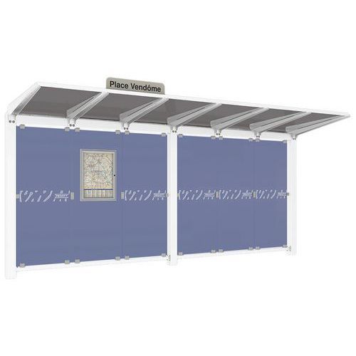 ABRI BUS VENISE 5 M SANS BARDAGES LATÉRAUX - BLANC 9010 - PROCITY