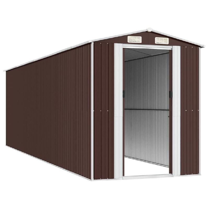 Abri de jardin Marron foncé 192x689x223 cm Acier galvanisé Modèle Atlas Office Classique - 8720845582265_0