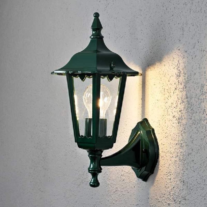KONSTSMIDE APPLIQUE D\'EXTÉRIEUR FIRENZE, VERT, DOUILLE EN HAUT, 36 CM