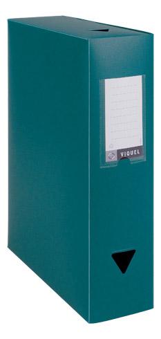 LOT DE 6 - BOÎTE DE CLASSEMENT PLASTIQUE VIQUEL DOS 8 CM NOIRE