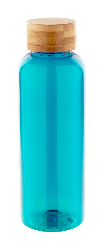 Bouteille en RPET - 500 ml - Couvercle en bambou - Sans BPA - Couleur bleu clair_0