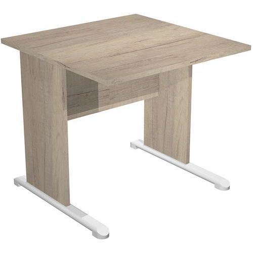 BUREAU DROIT PIEDS L FAST - 80 CM - CHÊNE - CHÊNE