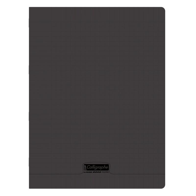 Calligraphe Lot de 10 Cahier Ligne 8000 24x32, 48p./24 feuilles 90 g/m² piquées, couv. PP noir, Séyès - 3210330184807_0