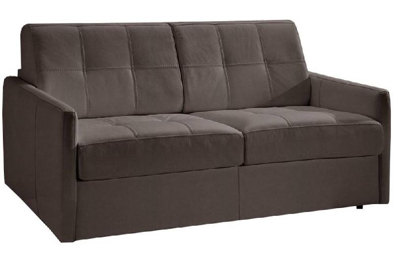 CANAPÉ LIT CUBE CONVERTIBLE EN MICROFIBRE MARRON COUCHAGE 120CM EXPRESS MATELAS 16 CM_0