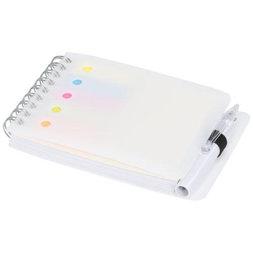 Carnet de notes Kent 21022501 - avec étiquettes autocollantes, pages colorées et stylo compact assorti_0