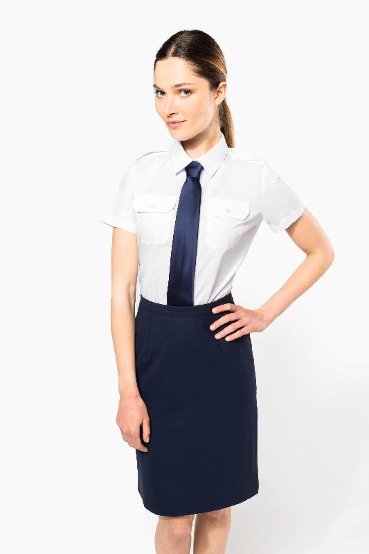Chemise pilote manches courtes femme - Kariban - Réf: K504 - 65% polyester / 35% coton - Look élégant et corporate_0