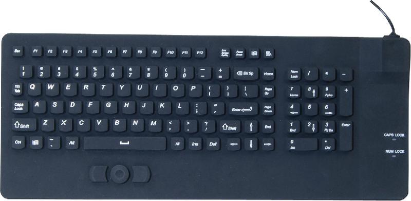 CLAVIER AVEC TRACKPAD EN SILICONE RIGIDE ÉTANCHE USB NOIR