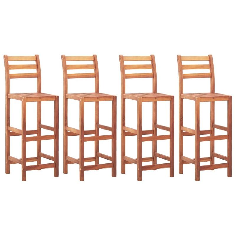 Décoshop26 - Tabourets de bar x4 chaises haute design rustique en bois d'acacia marron DEC029412 - marron 3000257359644_0