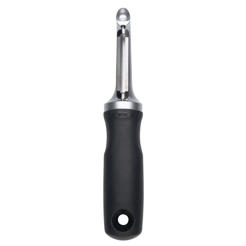 Éplucheur à tomates et peaux fines PRO - OXO - Référence OX1057966 - lame lisse en acier inoxydable, manche ergonomique antidérapant_0