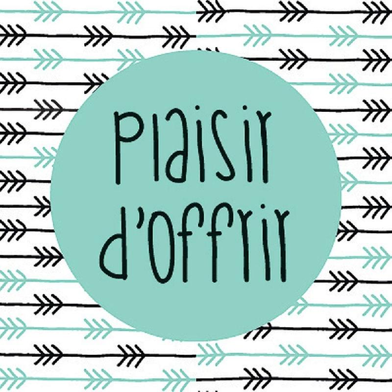 Étiquettes cadeaux adhésives - Plaisir d'offrir - Vert et noir - 3,5x3,5cm - Boite de 500_0