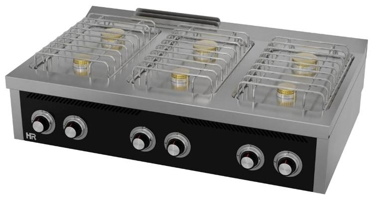 Fourneau à gaz professionnel gamme basic 6 feux vifs à poser profon... - PCB6F750S_0