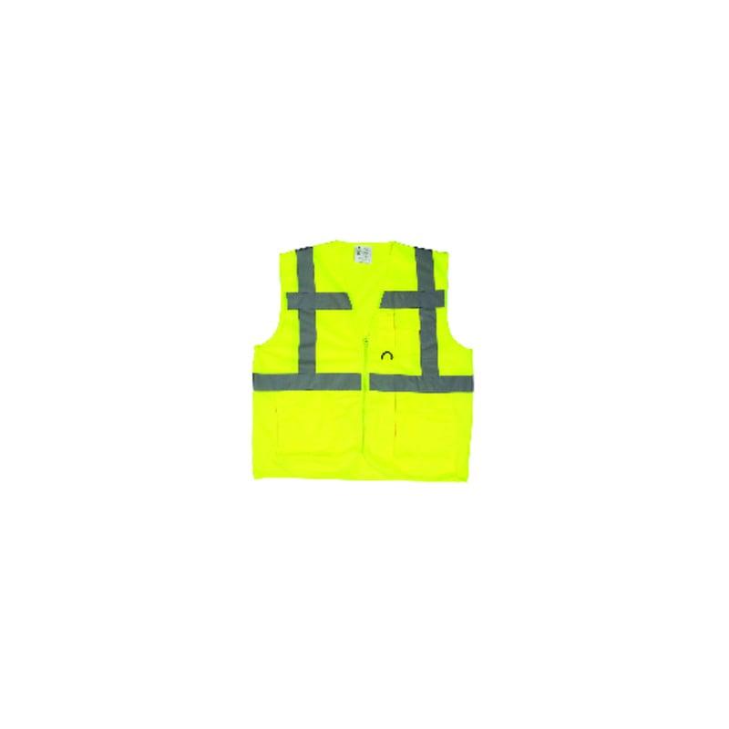 Gilet de sécurité - YARD - 100% PES + zippé multipoches + 4 bandes (sous cavalier) - Jaune HV - COVERGUARD | 7YGMY_0