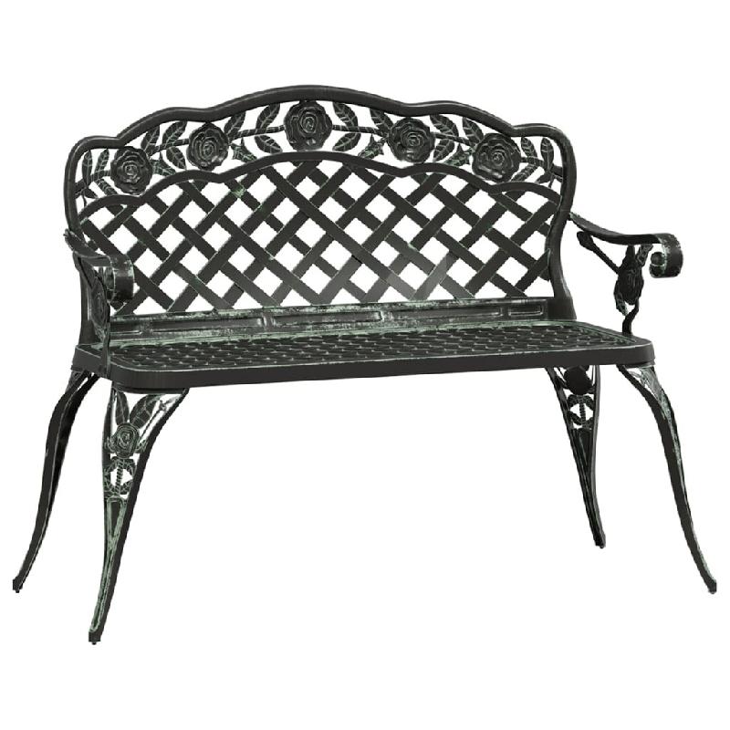 Helloshop26 - Banc de jardin meuble de patio d'extérieur terrasse 108 cm aluminium coulé vert 02_0011155 - vert aluminium 3000612147763_0