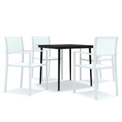 Helloshop26 - Ensemble de salle à manger de jardin meuble extérieur 5 pièces blanc 02_0013740 - 3000749147766_0
