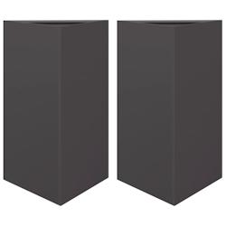 Helloshop26 - Jardinière bac lit surélevé plantes fleurs jardin terrasses lot de 2 triangulaire 50 x 43 x 75 cm acier noir 02_0039106 - 3000218040994_0