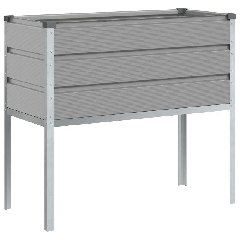 Helloshop26 - Jardinière surélevée moderne pour jardin 100 x 45 x 90 cm design industriel élégance en acier galvanisé gris clair 02_0059215 - gr_0