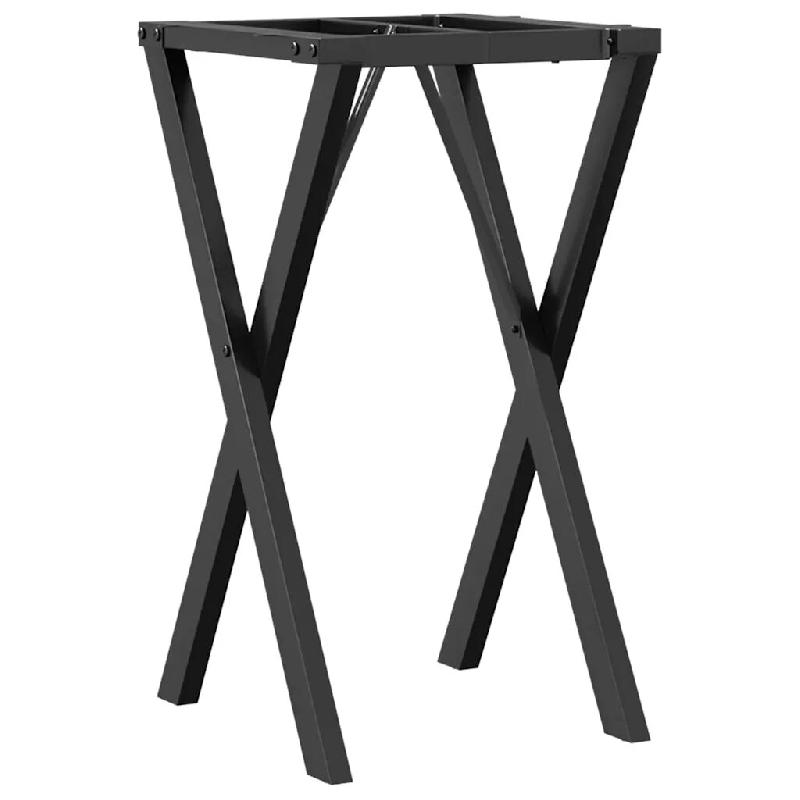 Helloshop26 - Pieds de table en X pour table à manger 40 x 40 x 73 cm fonctionnels robustes design industriel en acier noir 02_0047240 - noir acier 3_0