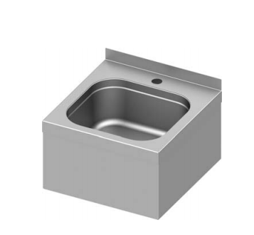 Lave-mains encastré en inox 400x410x240 mm - Pré-perçage pour robinet - Référence 931424240_0
