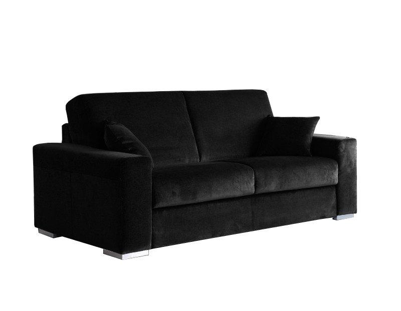 Le Diva Canapé Easy Ouverture Express - Convertible 120x200 cm en Microfibre Noire - Fabrication Italienne_0