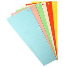 LOT DE 2 - INTERCALAIRES TRAPÈZE ASSORTIS PERFORÉS EXACOMPTA CARTE RECYCLÉE - 105 X 240 MM - PAQUET DE 100