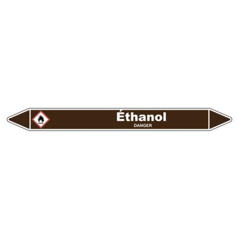 LOT DE 3 - MARQUEUR DE TUYAUTERIE - ETHANOL - VINYLE LAMINÉ - NFX 08-105 355 X 37 MM