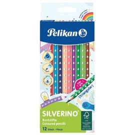 LOT DE 6 - CRAYON DE COULEUR TRIANGULAIRE SILVERINO FIN, ÉTUI