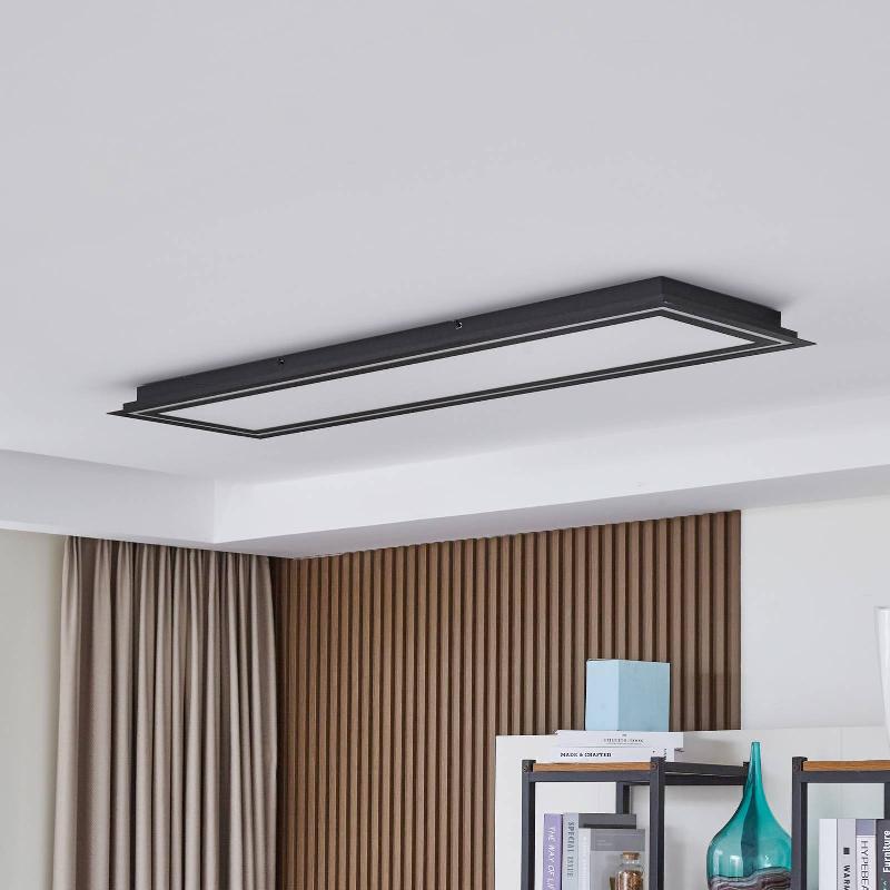 LUCANDE PLAFONNIER LED LEICY, NOIR, 124 CM, RVB, CCT