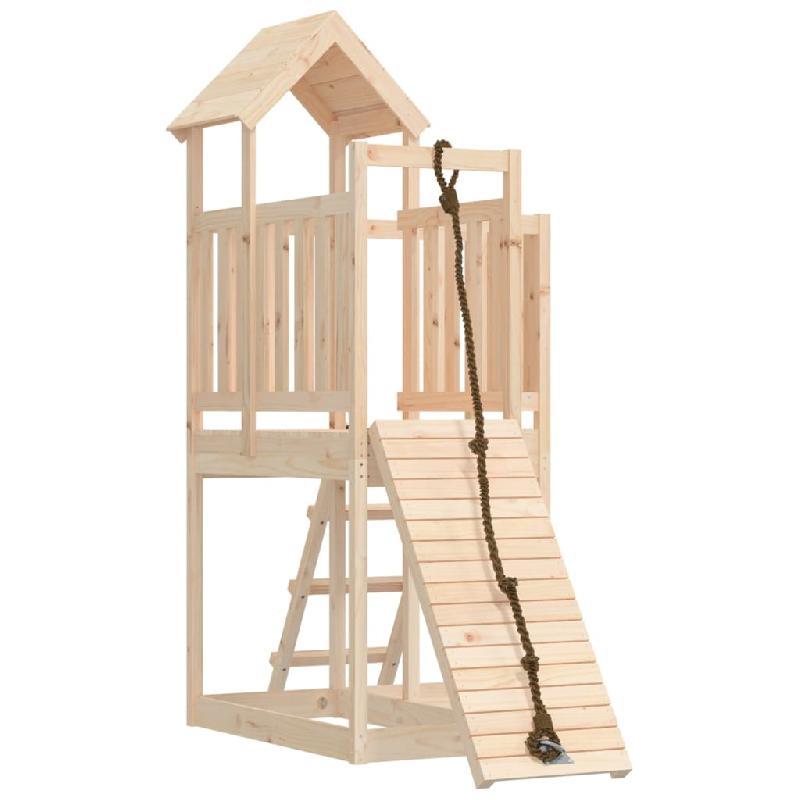 MAISONNETTE DE JEU AVEC MUR D\'ESCALADE 229 X 107 X 214 CM BOIS MASSIF DE PIN 02_0004812_0