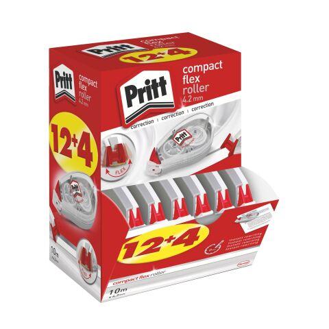 PACK DE 12 CORRECTEURS À SEC COMPACT PRITT LARGEUR 4,2 MM LONGUEUR 10 M + 4 OFFERTS