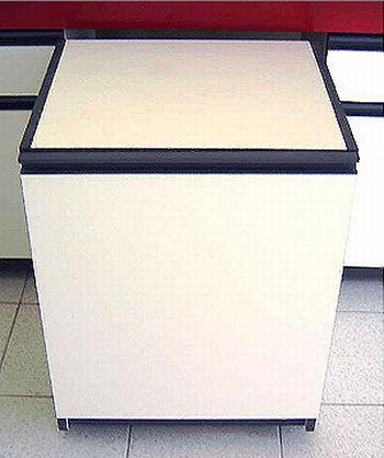 Meuble sous paillasse M1 - Placard une porte 60 cm - Stratifié mélaminé avec charnières invisibles et étagères réglables_0