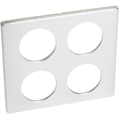 PLAQUE CÉLIANE 2X2 POSTES FINITION ALUMINIUM ANODISÉ - LEGRAND