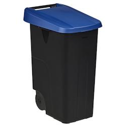 Rossignol - Poubelle 85L mobile couvercle plein MOVATRI GREEN - bleu - bleu plastique polypropylène 55507_0