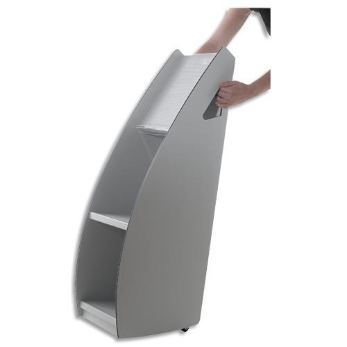 PRESENTOIR DISTRIBUTEUR PAPERFLOW S POLYSTYRENE - 2 ROULETTES - DIMENSIONS 99,4 X 26,6 X 37CM - COLORIS GRIS
