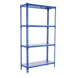 PROREGAL Étagère pour charges lourdes MID METAL SHARK | HxLxP 150x110x30cm | Charge du compartiment 200kg | Bleu galvanisé - gris métal PR_RS138-104_0