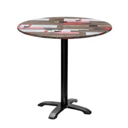 Restootab - Table ronde Ø80cm - modèle Bazila bois redden wood - marron TB-BZ4-R80M-RED.WO_0