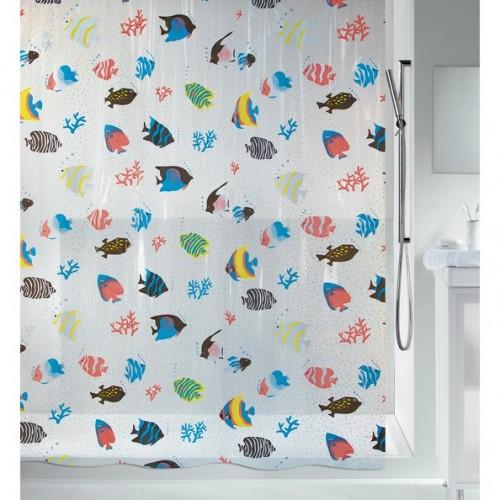 RIDEAU DE DOUCHE - PEVA - MOTIF POISSONS - MULTICOLOR - 180 X 200 CM SPIRELLA
