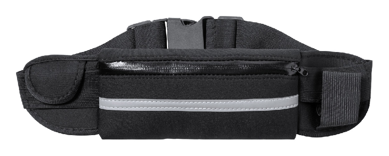 Sac banane réfléchissant en soft shell - 1 compartiment zippé, petite poche, porte-bouteille élastique et bandoulière réglable_0